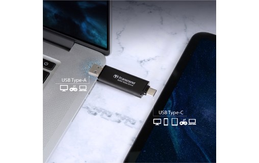 Transcend ESD310 1 To - Argent - SSD externe USB-C & USB-A