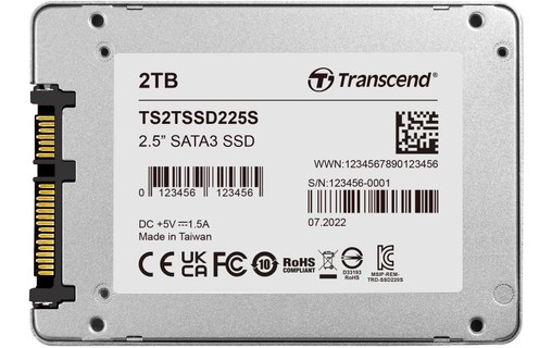 Transcend SSD225S 1 To - Disque SSD interne 2.5" SATA III