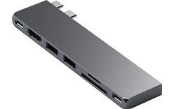 Dock USB-C 7 ports pour MacBook Air / Pro - Satechi Pro Hub Slim - Gris sidéral