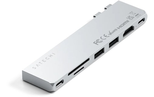 Dock USB-C 7 ports pour MacBook Air / Pro - Satechi Pro Hub Slim - Argent