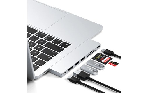 Dock USB-C 7 ports pour MacBook Air / Pro - Satechi Pro Hub Slim - Argent