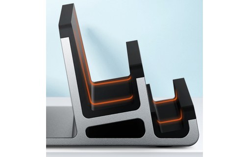Support bureau double fente pour MacBook, iPad, iPhone Satechi Gris