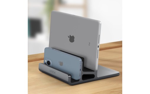 Support bureau double fente pour MacBook, iPad, iPhone Satechi Gris