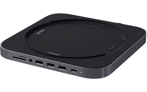 Hub pour Mac Mini Multiports Fonction support Bouches d'aération Satechi Gris