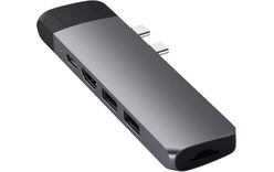 Hub USB C dual pour MacBook HDMI 2 USB USB C Ethernet Micro-SD Satechi Gris