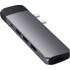 Hub USB C dual pour MacBook HDMI 2 USB USB C Ethernet Micro-SD Satechi Gris