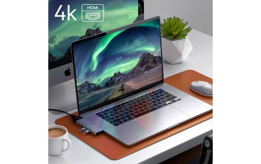 Hub USB C dual pour MacBook HDMI 2 USB USB C Ethernet Micro-SD Satechi Gris