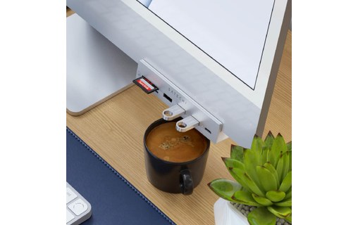 Hub iMac 24' USB C vers USB C, 3 USB, carte SD / Micro-SD Satechi Argent