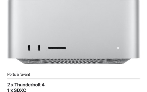 Apple Mac Studio M2 Ultra 2023 CPU 24 coeurs GPU 60 coeurs SSD 1 To 64 Go RAM