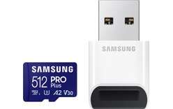 Carte microSDXC Samsung PRO Plus 512 Go avec adaptateur USB, UHS-I, V30