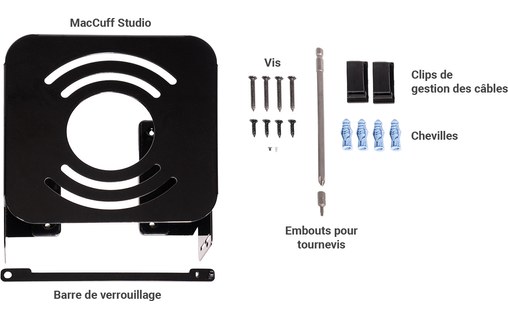Système de fixation pour Mac Studio (bureau, mur) - Sonnet MacCuff Studio