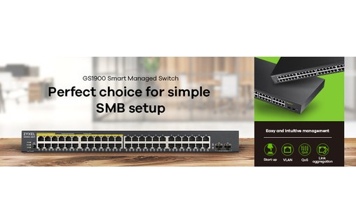 Zyxel GS1900-48-EU0102F commutateur réseau L2 Gigabit Ethernet (10/100/1000) Noi