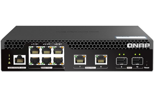 Switch Ethernet Qnap QSW-M2106PR-2S2T 2 ports - 10 GbE, Manageable, PoE, L2