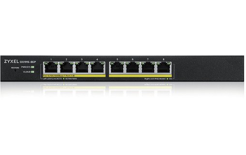 Switch Ethernet ZYXEL GS1915-8EP 8 ports - Manageable, PoE, L2
