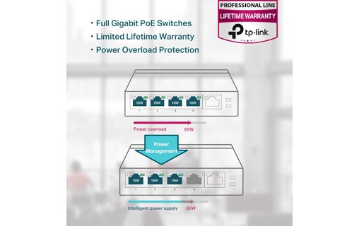 Switch Ethernet TP LINK TL-SG1005P 5 ports - PoE