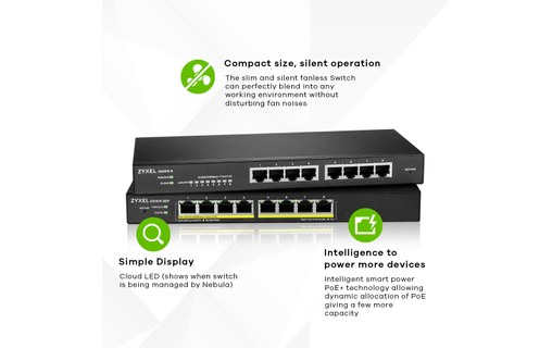 Switch Ethernet ZYXEL GS1915-8EP 8 ports - Manageable, PoE, L2