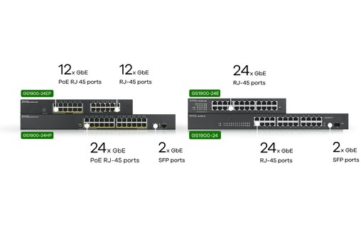 Switch Ethernet ZYXEL GS1900-24EP 24 ports - Manageable, PoE, L2