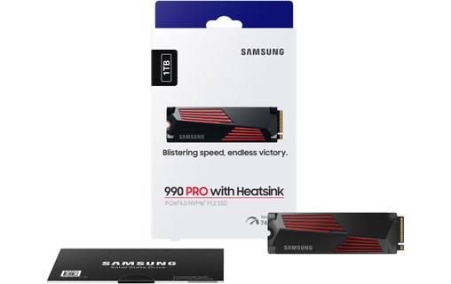 Samsung 990 PRO 1 To - SSD M.2 2280 NVMe PCIe 4.0 avec dissipateur