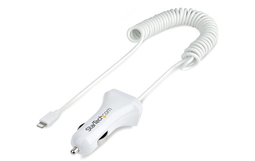 StarTech.com Chargeur Voiture Lightning avec Câble Spiralé - Chargeur Iphone 1m