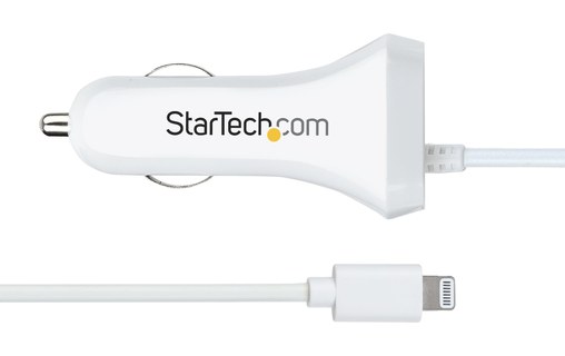 StarTech.com Chargeur Voiture Lightning avec Câble Spiralé - Chargeur Iphone 1m
