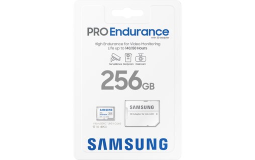 Carte microSDXC Samsung PRO Endurance 256 Go, UHS-I, V30