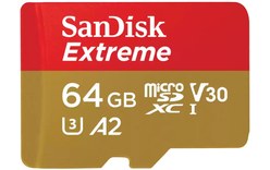 Carte microSDXC SanDisk Extreme 64 Go avec adaptateur SD, UHS-I, V30
