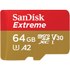 Carte microSDXC SanDisk Extreme 64 Go avec adaptateur SD, UHS-I, V30