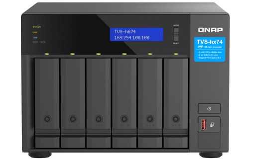 QNAP TVS-h674 NAS Tower Ethernet/LAN Noir i3-12100