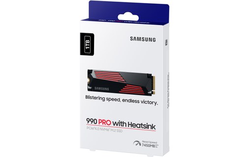 Samsung 990 PRO 1 To - SSD M.2 2280 NVMe PCIe 4.0 avec dissipateur