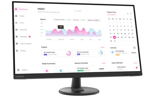 Écran 31,5" Lenovo D32-40 - HDMI/DisplayPort