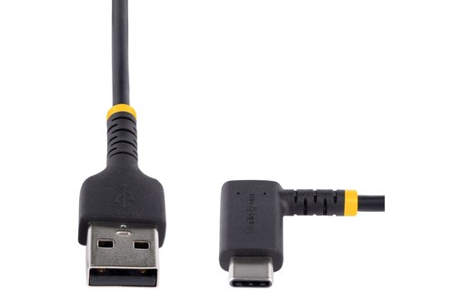 Câble StarTech USB-A vers USB-C coudé 60 W USB 2.0 - 2 m - Noir