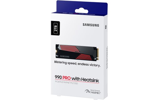 Samsung 990 PRO 2 To - SSD M.2 2280 NVMe PCIe 4.0 avec dissipateur