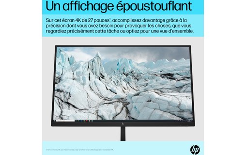 Écran 27" HP E27k G5 - 4K HDMI/DisplayPort/USB-C - 6N4C4AA#ABB