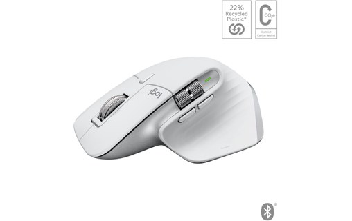 Souris sans fil pour Mac Logitech MX Master 3S - Blanche - Ergonomique