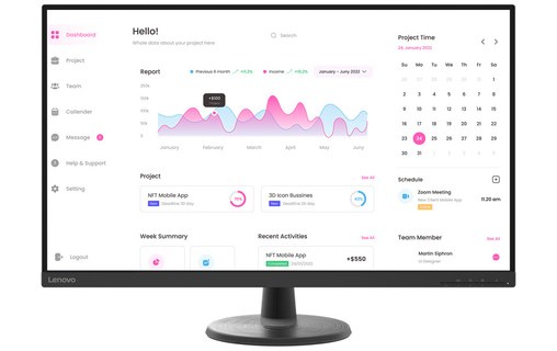 Écran 31,5" Lenovo D32-40 - HDMI/DisplayPort