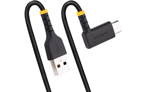 Câble StarTech USB-A vers USB-C coudé 60 W USB 2.0 - 1 m - Noir