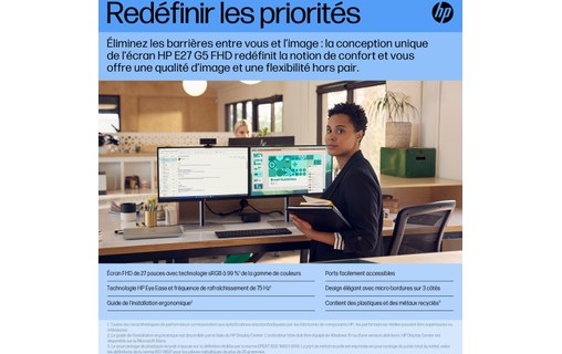 Écran 27" HP E27 G5 - HDMI/DisplayPort - 6N4E2AA#ABB