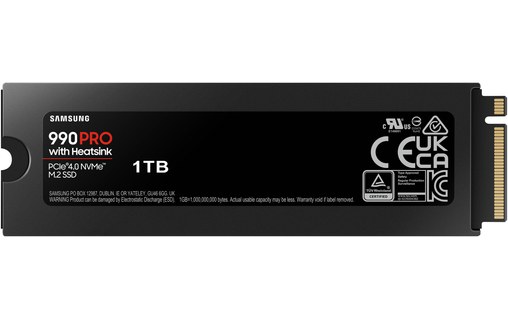 Samsung 990 PRO 1 To - SSD M.2 2280 NVMe PCIe 4.0 avec dissipateur