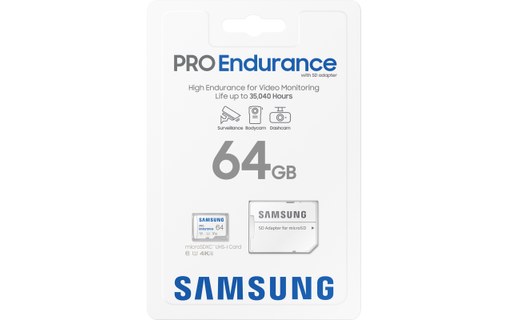 Carte microSDXC Samsung PRO Endurance 64 Go, UHS-I, V10