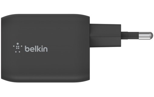 Chargeur USB-C 65 W GaN 2 ports iPhone, iPad, Mac - Belkin BoostCharge Pro Noir