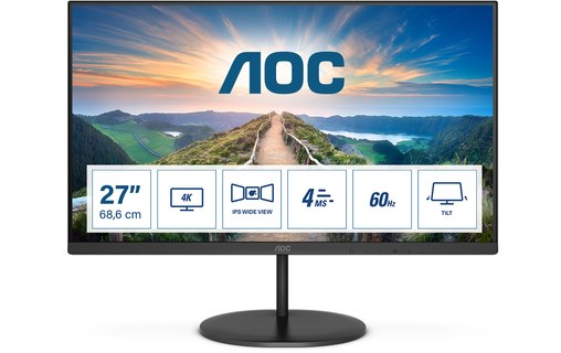 Écran 27" AOC V4 U27V4EA - 4K HDMI/DisplayPort