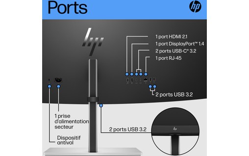 Écran Incurvé 44,5" HP E45c G5 - 165 Hz HDMI/DisplayPort - 6N4C1AA#ABB