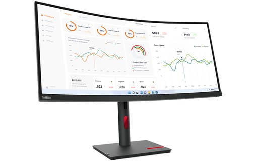 Écran Incurvé 34" Lenovo ThinkVision T34w-30 - HDMI/DisplayPort