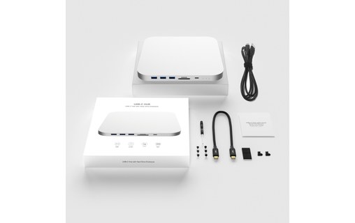 Station d'accueil USB-C pour Mac mini avec slot SSD M.2 NVMe/SATA / HDD 2,5"