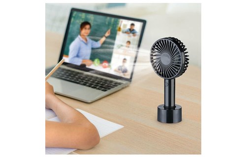 Ventilateur à main silencieux et puissant avec socle Noir