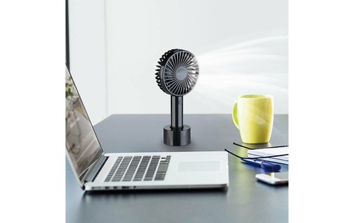 Ventilateur à main silencieux et puissant avec socle Noir