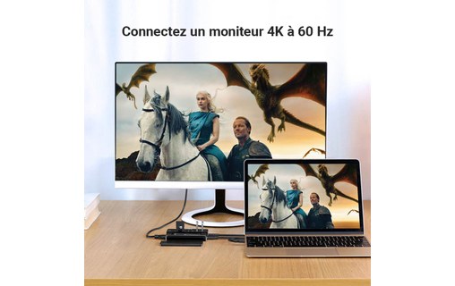 Dock USB-C 10 ports avec emplacement SSD M.2 NVMe - Acasis CM073 - Noir