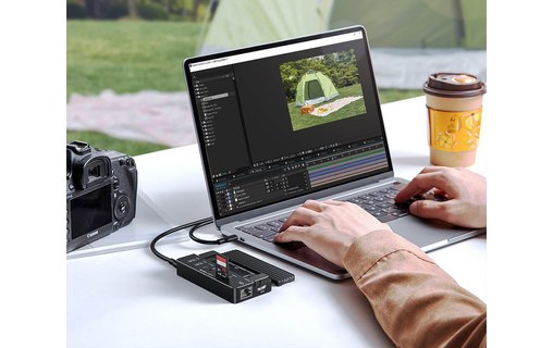 Dock USB-C 10 ports avec emplacement SSD M.2 NVMe - Acasis CM073 - Noir