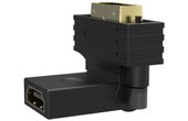 Adaptateur HDMI Femelle vers DVI Mâle Design Coudé et Rotatif 360° Plaqué Or
