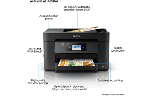 Imprimante multifonction Epson WorkForce Pro WF-3820DWF - WiFi, AirPrint